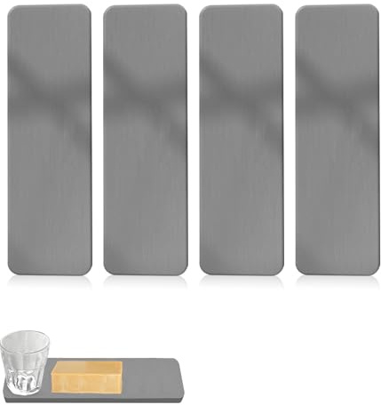 4 Pcs Stone Drying Mat, Water Absorbent Stone Diatomaceous Earth Absorbing Tray Diatomite Soap Dish Mat Fast Drying Soap Tray for Bathroom Kitchen Plants Countertops Grey