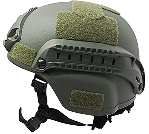 Casco veloce imbottito 22, 05-23, 62 pollici Formato libero Casco softair Universale Paintball Guida laterale regolabile Supporto NVG Protezione antiurto per la caccia