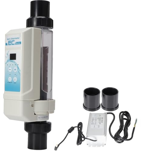 DowPie Système de chloration de Piscine au sel, électrolyseur au sel, Structure Amovible avec Embouts de sel Haut et Bas et Alarme de Panne. 20g