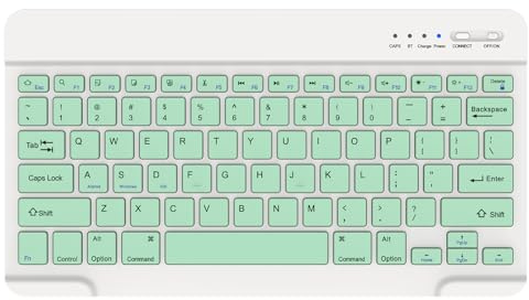 KARFUN Ultra Thin Wireless Keyboard for iPad & Tablet, iOS/Android/Windows | Compact Bluetooth Mini Keyboard with 30 Day Battery, Portable Travel Keyboard for iPad Pro/Air/Mini, US Layout, Light Green