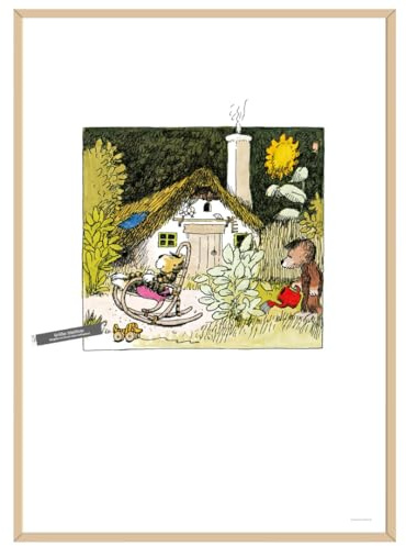 Janosch Poster – Das kleine Haus am Fluss Ungerahmt 30x40cm Wandbild Kinder | Janosch Wandbild Kinderzimmer als Geschenk zur Taufe Geburt oder Einschulung | ohne Rahmen | Maße 30x40 cm