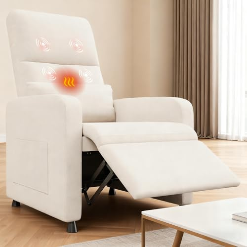 GarveeHome Elektrischer Fernsehsessel mit Massage, Heizung & Fußstütze | Elektrisch, Wärmefunktion, Wohnzimmer, Schlafzimmer, Büro