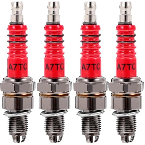 Dreipoliger Motorradstecker für Roller Nickel 4 Stück Ersatz | Dreistufige Zündung, Dreipunktige Entladung, Ablagerungen, Sicherer Betrieb, für Ersatzteile