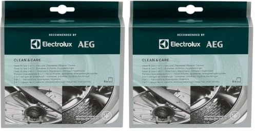 Electrolux M2GCP601 Clean & Care 3 in 1 – Decalcificante, Sgrassante e Igienizzante Universale per Lavatrice e Lavastoviglie – 6 Bustine in Polvere (Confezione da 2)