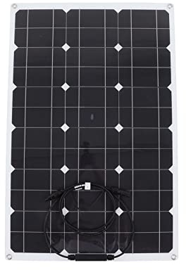 Ghzste Kit de Panneaux Solaires Flexibles 80 W, Silicium Monocristallin avec Contrôleur de Charge 40 A PWM pour Camping-car, Bateau, Maison, Ferme