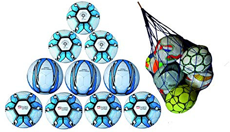 Lisaro 10 Fußbälle / 10er Ballpaket Toplight Gr. 5 | 350g + Gratis Ball-Netz