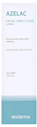 Sesderma Azelac Lotion 100ml- Comprehensive Oily and Acne Prone Skin Care - Soothes redness & Regulates Sebum - Targets In-grown Hairs - Convenient Portable Size with Easy Spray Usage