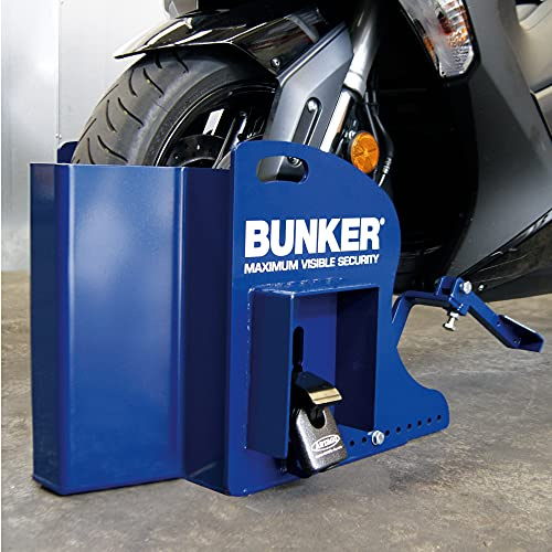 Bunker BP68S Antirrobo Scooter Parking Máxima Seguridad, con Calzo de Rueda Ajustable, Anclaje Blindado, Candado de Acero