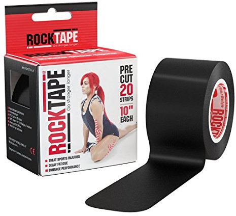 RockTape HookGrip 2-Zoll-Daumenschutz-Kinesiologieband für Gewichtheber (32 vorgestanzte Streifen) - Verbesserter Griff- und Daumenschutz für das Heben von Langhanteln mit hohem Volumen, schwarz