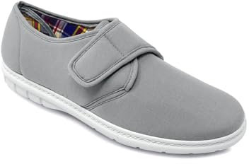 Chums Men's Wide Fit Canvas Touch and Close Shoe Grey 11 UK