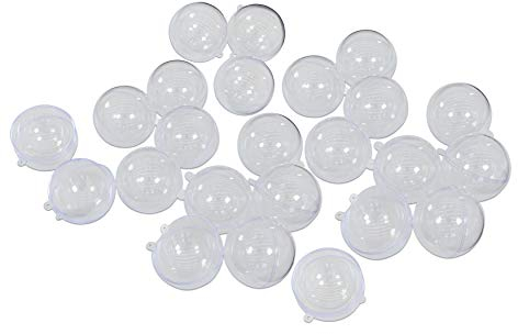 Betzold - Acrylglaskugeln, 24 Stück, Bastelspaß Schule Kinder Kindergarten Glaskugeln Acryl Geschenkidee, Befüllen, Bemalen, Gestalten, bspw. als Adventskalender, inkl. Öse zum Aufhängen