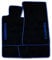 Autoteppich Stylers ATSQ100-CAB002860 Passgenaue Fußmatten in schwarz mit Druck Cabrio seitlich und Rand in Royalblau