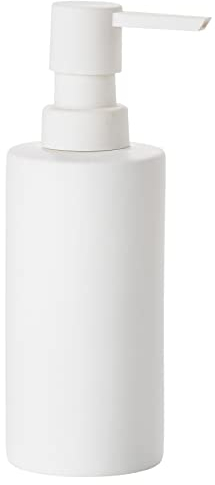 Zone Denmark Solo Seifenspender, Flüssigseifenspender, Badaccessoires, Porzellan mit Soft Touch-Beschichtung, 6x15,5 cm, 0,3 Liter, Weiß