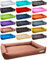 dogsfavorite, Hundebett Starter aus Kunstleder, Hundekissen, Pflegeleicht, 110 x 80 cm, Cognac