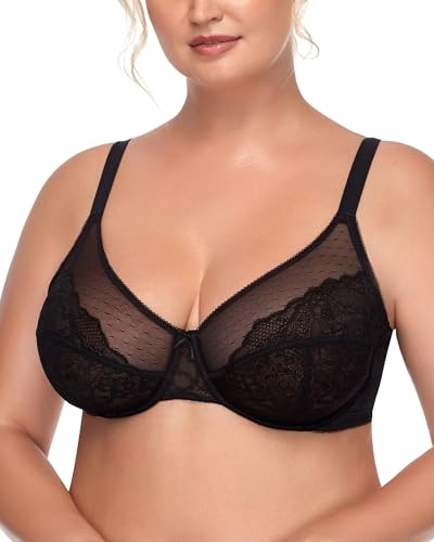 HSIA Minimizer Bras for Women Enchante Lace Underwire Bra for Heavy Breast