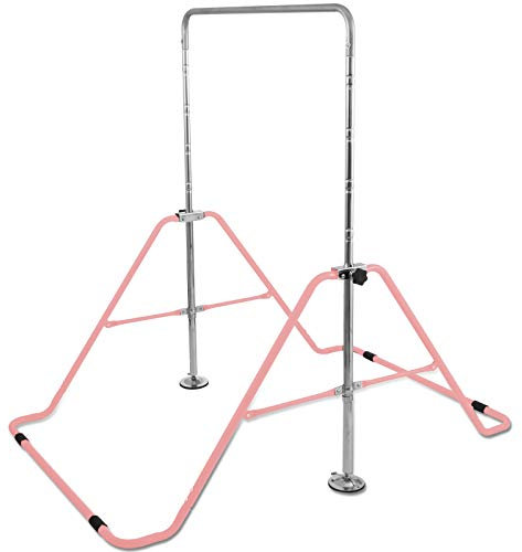 BuoQua Kids Gymnastics Bar Adjustable Folding Horizontal Bar Sturdy Pull Up Expandable Junior Training Bar Multi Function for Kids Home Training Equipment