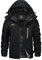KEFITEVD Men's Winter Waterproof Ski Jacket Warm Hiking Coat Fleece Softshell Snowboarding Jackets with Detachable Hood,Black,XL