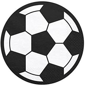 20 Napkins | Football | Made of Paper | White Colour | Black Print | World Cup | European Champion | Football Evening