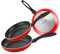 Fagor Maxima - Set Sartenes Rojas 20 + 24 + 28cm, Aluminio Forjado, Antiadherente Bicapa Libre de PFOA/PFTE, Todas las Cocinas, Inducción, Ecológica