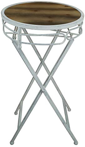 PrimoLiving Blumenhocker/Beistelltisch aus Metall/Holz klappbar P-239 rund grau
