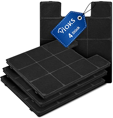VIOKS SET 4x Dunstabzugshaube Filter Ersatz für Amica KF 17141 KF 17147 Dunstabzug Filter 4Stück Active Kohlefilter Dunstabzugshаube Umluft Aktivkohlefilter Abzugshaube Filtеr für Dunstabzugshаube