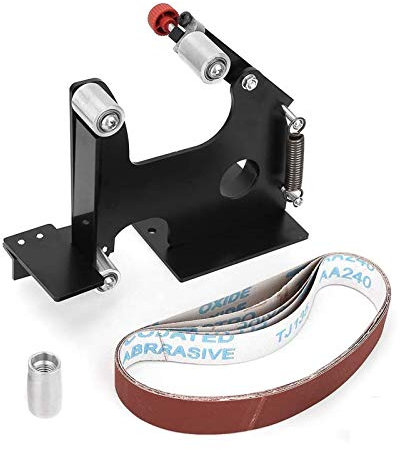 Belt Sander Adapter for Angle Grinder, Belt Sanding Converter Accessories Solid Cast Iron with Aluminum Alloy, M14 M10 Thread Belt Sanding Polishing Transforming Device for Workbench Desktop