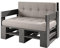 sunnypillow Palettenmöbel Europaletten Indoor und Outdoor Lounge Gartenmöbel Holz Gartenmöbel Set Lounge Möbel Terrasse Balkon Loft Stil Paletten | Grau Sofa 120 x 80 cm Höhe : 30 cm