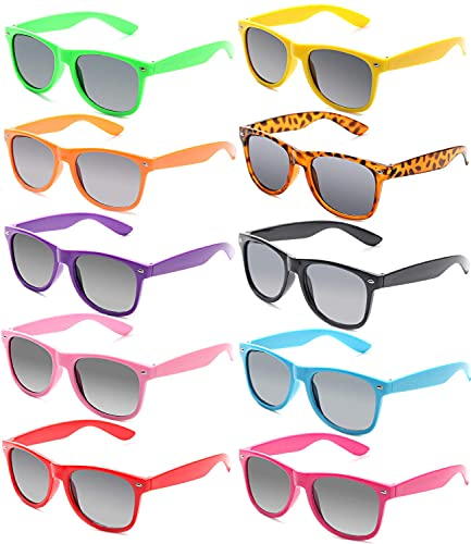 FSMILING Neon Party Sonnenbrille Set Bunt Party Sonnenbrillen Bunt Sonnenbrille Fasching Karneval Neon Partybrille für Beach Party Pool Party