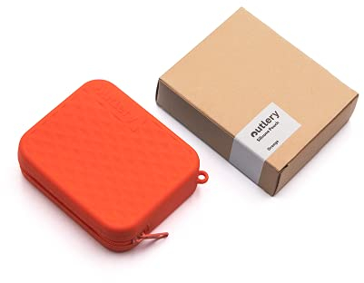 Silicone Pouch for Outlery Travel Cutlery (Orange) - a Silicone Pocket to Protect and Transport Your Foldable On-The-Go Cutlery Set by Outlery