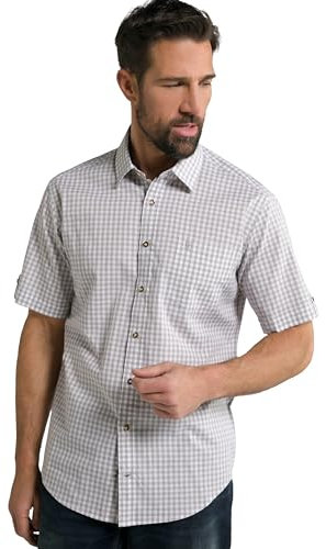 JP 1880 748509 Chemise à Carreaux pour Homme, Grandes Tailles, Tailles L-8XL, Costume, Manches Longues, col boutonné, Coupe Moderne, jusqu'à 8 XL, Ardoise, 5XL