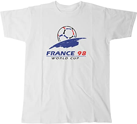 Yohji's Tees France 98 Distressed Men's World Cup Football T-Shirt S-XXXL (Medium) White