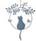 Logbuch-Verlag Ghirlanda per porta in metallo argento grigio con gatto – Corona decorativa da appendere – Decorazione per porta regalo per i proprietari di gatti