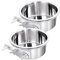 Hniuyun Water Bowl Food Bowl for Kennel Cage Crates, 2 Pcs Hanging Pet Bowl, Stainless Steel Bowl Quick Lock Bowls for Dog Cat Bird Guinea Pig Rabbit Chicken Coop(10-12cm)
