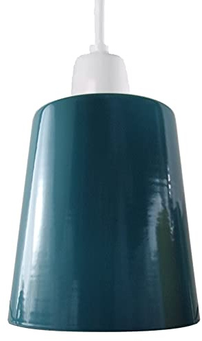 Metal Lamp Shades, 15cm Cyan Blue Light Shade, Modern Lampshades for Ceiling Lights, Table Lamps and Floor Lamps, Easy Fit Pendant Light Shades Ceiling for Living Room, Bedroom, Kitchen, Hallway