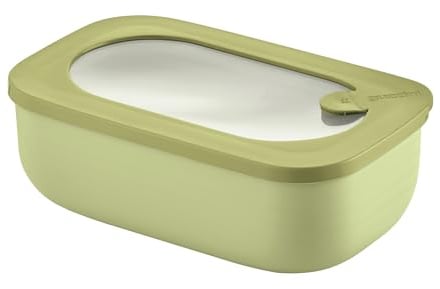Guzzini - Kitchen Active Design, STORE&MORE BIO, Récipients hermétiques rectangulaire pour réfrigérateur/congélateur/four à micro-ondes - Vert Avocat, 20 x12 x h7cm | 900 ml - 171001253