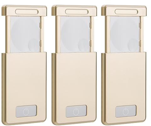 BIGMONAT Ultraleichte LED-Lupe, 3X 5X Taschenbeleuchtungslupe, hochauflösende und leistungsstarke ältere Leselupe. (3-Packungen)