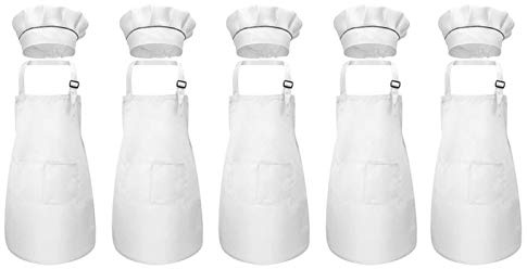 berjalan 10 Teiliges Kinder SchüRzen und MüTzen Set Verstellbare Kinder KüChen SchüRze zum Kochen und Malen