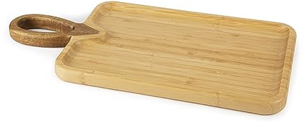 Excelsa Eco Living Schneidebrett/Tablett, rechteckig, Bambus und Akazie, 30 x 20 cm