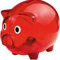 Grosses Transparentes Sparschwein aus Plastik Geschenkidee Sparen Spardose Moneybank Einzeln oder im Doppelset 12,5 x 10 x 10 cm Blau Rot Grün oder Transparent (1, Rot)