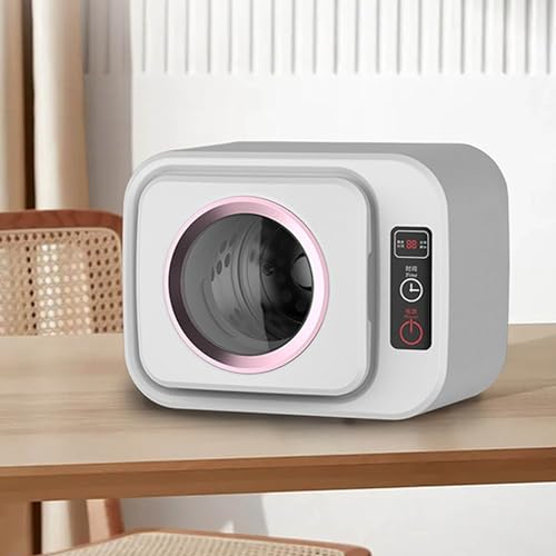 XDLYWUZIQ Mini Sécheuse Compacte avec Tambour en Acier Inoxydable, Sécheuse Portable avec écran Tactile LCD, 3 Modes De Séchage Automatiques Et Panneau De Commande Facile,White