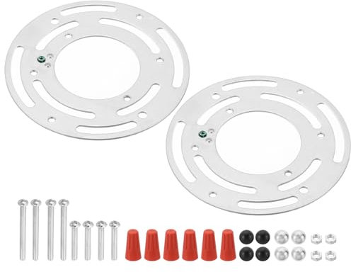 PATIKIL 4 Inch Light Fixture Mounting Bracket, 2 Set Round Ceiling Light Plate Kit Wall Steel Lighting Crossbar for Pendant Lamp Chandelier