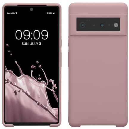 kwmobile Hülle kompatibel mit Google Pixel 6 Pro Hülle - Silikon Handy Case - Handyhülle weiche Oberfläche - kabelloses Laden - Nude Lilac