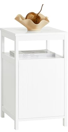 SoBuy FBT117-W Nachttisch Boxspringbett Beistelltisch schmal Sofatisch Telefontisch Nachtschrank Nachtkommode Druckertisch Weiß BHT ca. 35x61x40cm