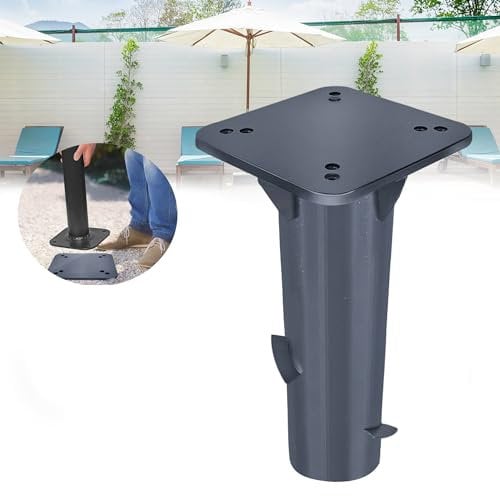 LARS360 Universelle Bodenhülse Universal-Bodenplatte Sonnenschirmständer Schirmständer aus Metall mit Bodenplatte für Sonnenschirme (1 Stück, Dunkelgrau)