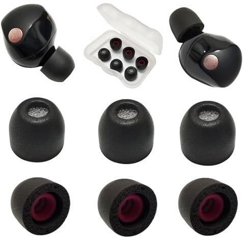 Memory Foam Tips for Sony WF-1000XM5 Earbuds Tips for WF-1000XM5 WF-1000XM4 Earbuds Case, Extra Small Earbuds Tips Black