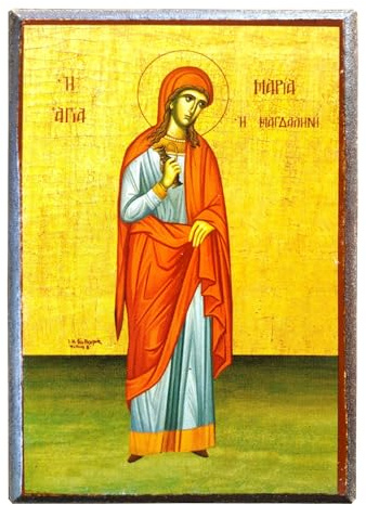 HEILIGE MARIA MAGDALEN, DIE MYRRHE-TRÄGERIN, GANZKÖRPER - griechisch-byzantinisch-orthodoxe Ikone