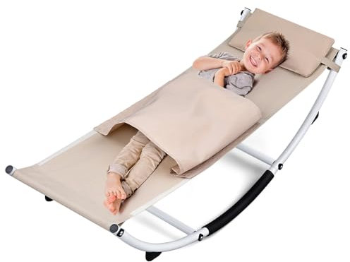 Yousoontic Kids Rocking Chair Sensory Rocker with Pillow and Blanket Kids Lounge Chair Outdoor Indoor Recliner Chairs for Toddlers Baby Children ADHD Autism