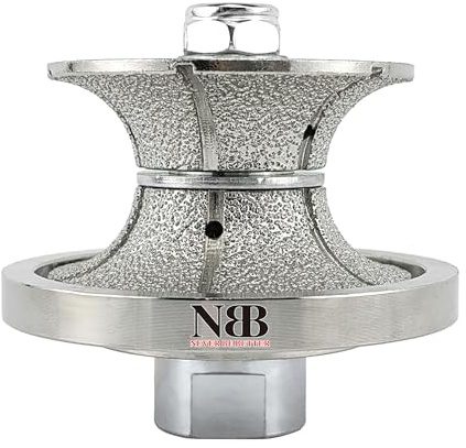 NBB Roue profilée diamantée, fraise foret toupie diamant, Roue de profil diamant, mèche pour profiler carreaux porcelaine céramique granit marbre pierre, pour meuleuse d'angle(Full-Bullnose V30)