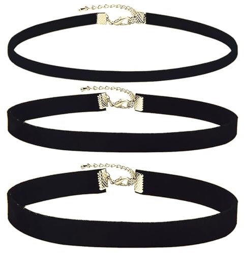 GXGM 3 Stück Velvet Chokers Schwarz Band Choker Halskette Für Damen Mädchen