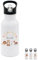 wunderwunsch® - Personalisierte Trinkflasche Kinder Edelstahl [ 500ml ] - Robuste Trinkflasche mit Namen - Wasserflasche mit Trinkhalm - Personalisierte Geschenke für Kinder (Tiere Blumenkreis)